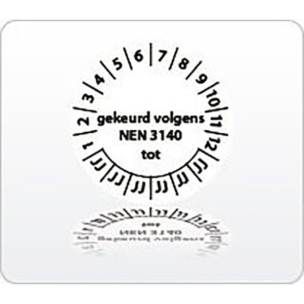 NEN 3140 Keuringstickers - 250 stuks Gekeurd volgens NEN 3140 tot