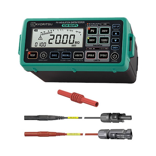 Kyoritsu 6024PV kit isolatie/aardingsweerstand tester kit inclusief MC4 adapterset