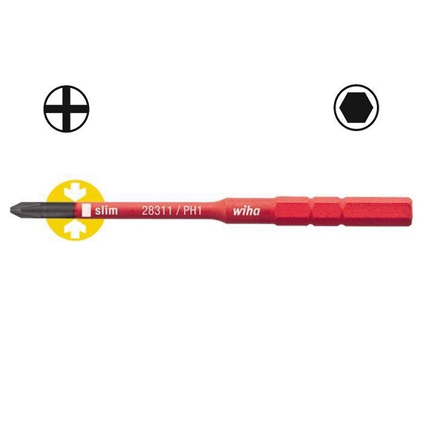 WIHA Bit SlimBit Electric Kruiskop 2831-11 PH1 3.8 Nm