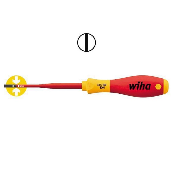 WIHA Sleufschroevendraaier SoftFinish Electric slimFix 1000V 3201 3,5x100