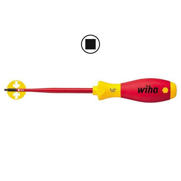 WIHA Schroevendraaier SoftFinish Electric slimFix 1000V Robertson 2 3581 2,8x125