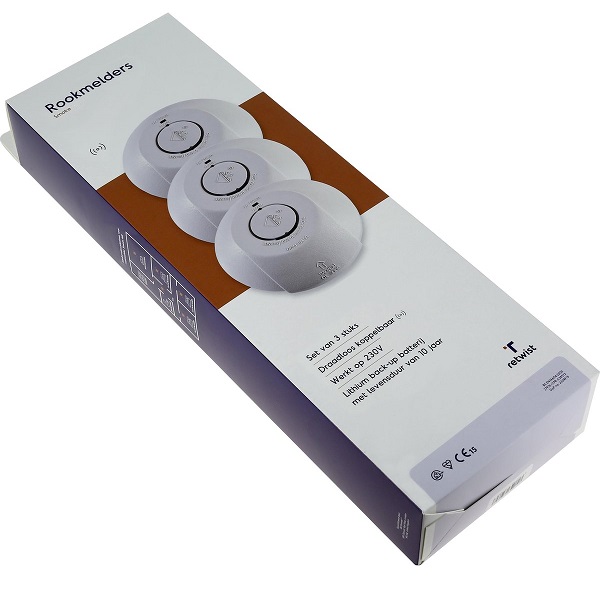 Retwist Smoke MWR Rookmelder set van 3 stuks