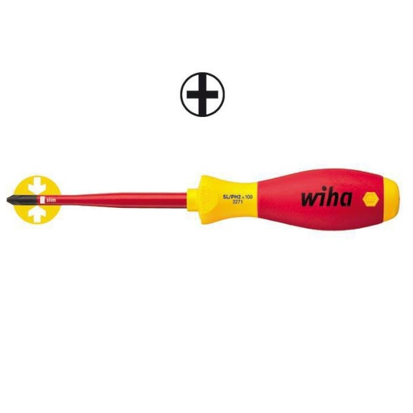 WIHA Xeno Schroevendraaier SoftFinish Electric slimFix 1000V 3271 SL/PH1x80