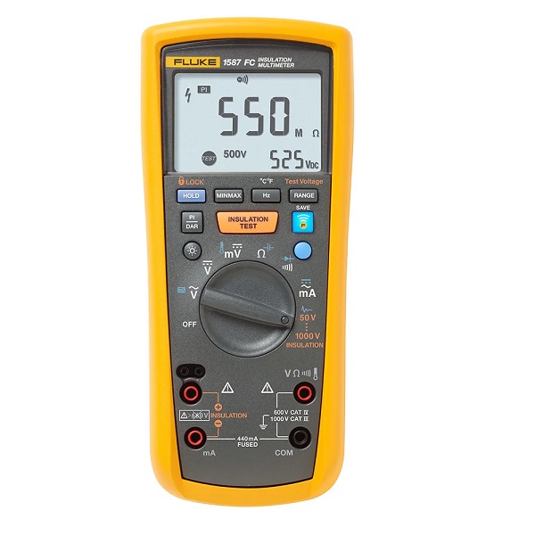 Fluke-1587 FC Isolatiemultimeter testspanningen 50, 100, 250, 500 en 1000V