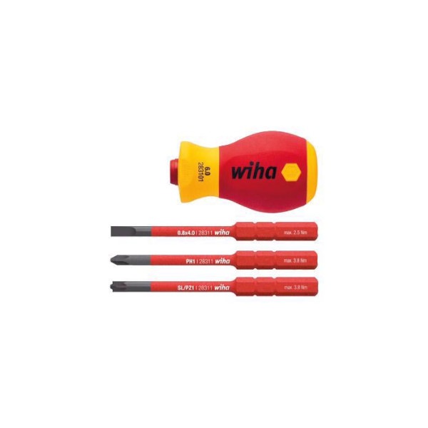 WIHA Schroevendraaier- en bitset Stubby SlimVario Electric 2831, 4-delig