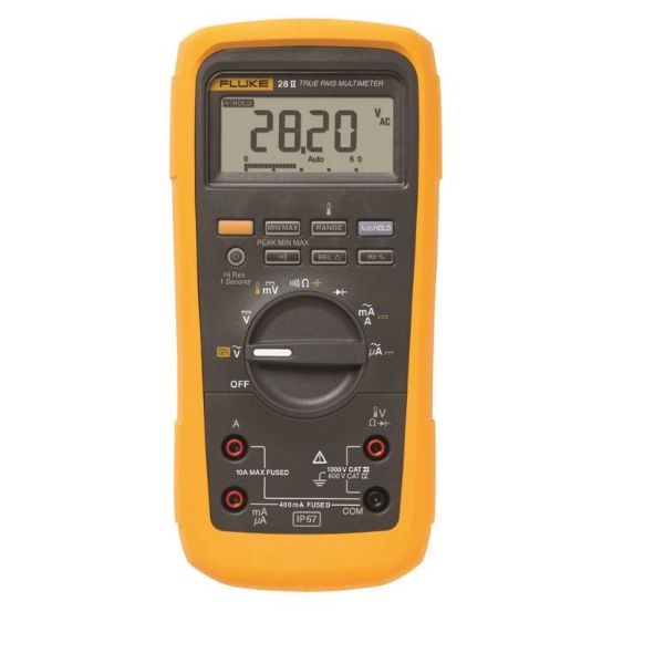 Fluke 28II/ EUR TRMS IP67 multimeter met meetsnoeren en klemmen