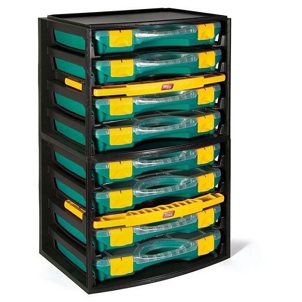 Tayg MultiBox 1 met 4 Assortimentsdozen Groen 335 x 250 x 275mm