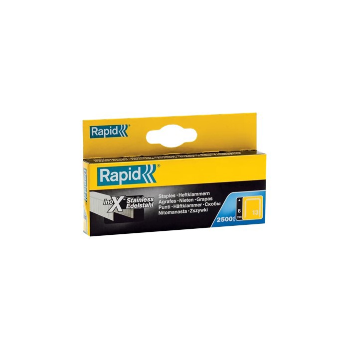 Rapid Fijndraadnieten 13/8mm RVS in blister (2500 stuks)