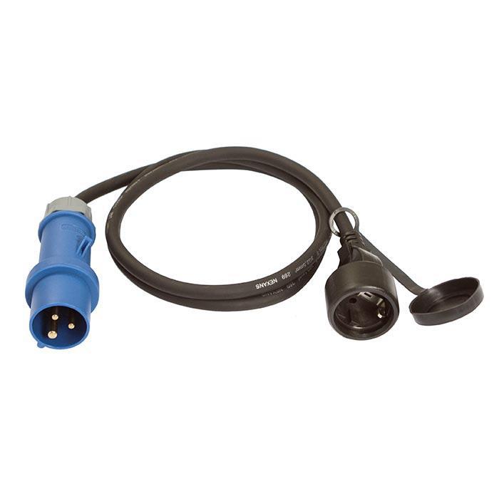 Schwabe Camping CEE Adapterkabel met geaarde Contrastekker 230V/16A IP44 H07RN-F 3G2,5 1.5m