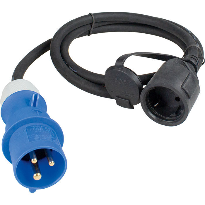 Schwabe Camping CEE Adapterkabel met geaarde Contrastekker 230V/16A IP44 H07RN-F 3G2,5 0.5m
