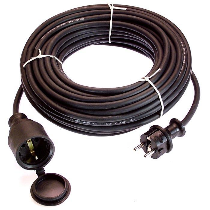 Schwabe Verlengkabel Rubber 230V/16A IP44 H05RR-F 3x1,5 zwart 50m