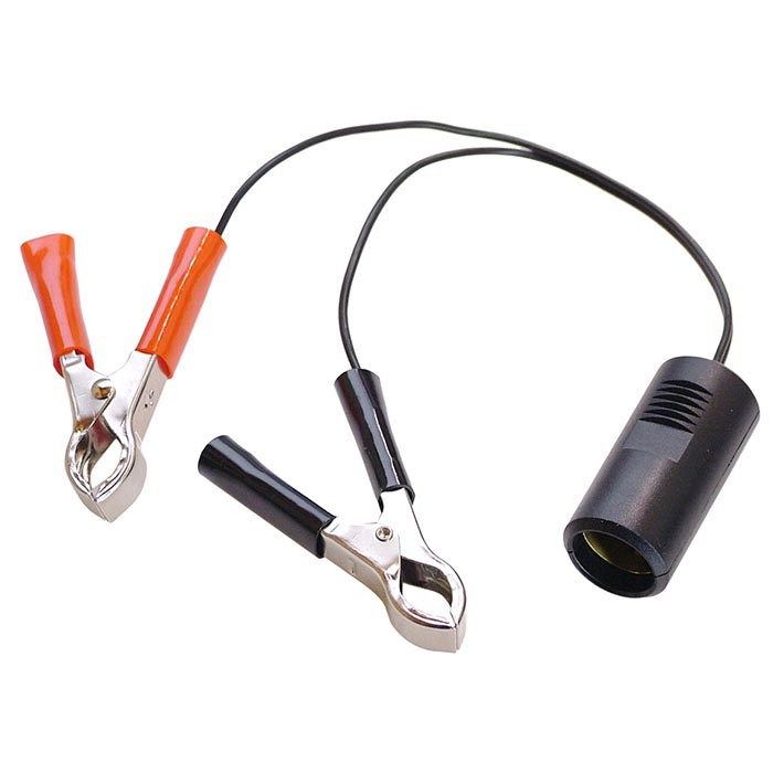 Schwabe Batterijadapter 12/24V met twee accuklemmen en sigarettenaanstekeraansluiting L=1m