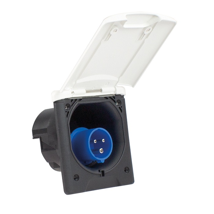 Schwabe Camping CEE Inbouwcontactdoos Pro 230V/16A IP44 3-polig Wit