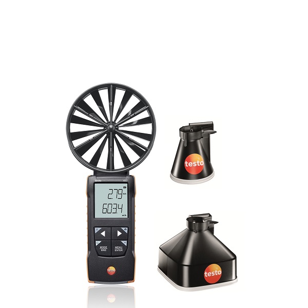 Testo 417 set 1 - Vleugelrad-anemometer met meettrechters