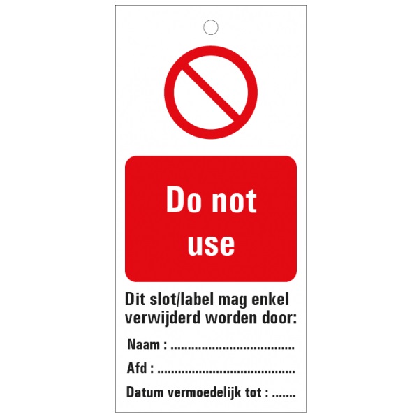 Spectrum DZ Waarschuwing Label Do Not Use 75x135mm (10 stuks)